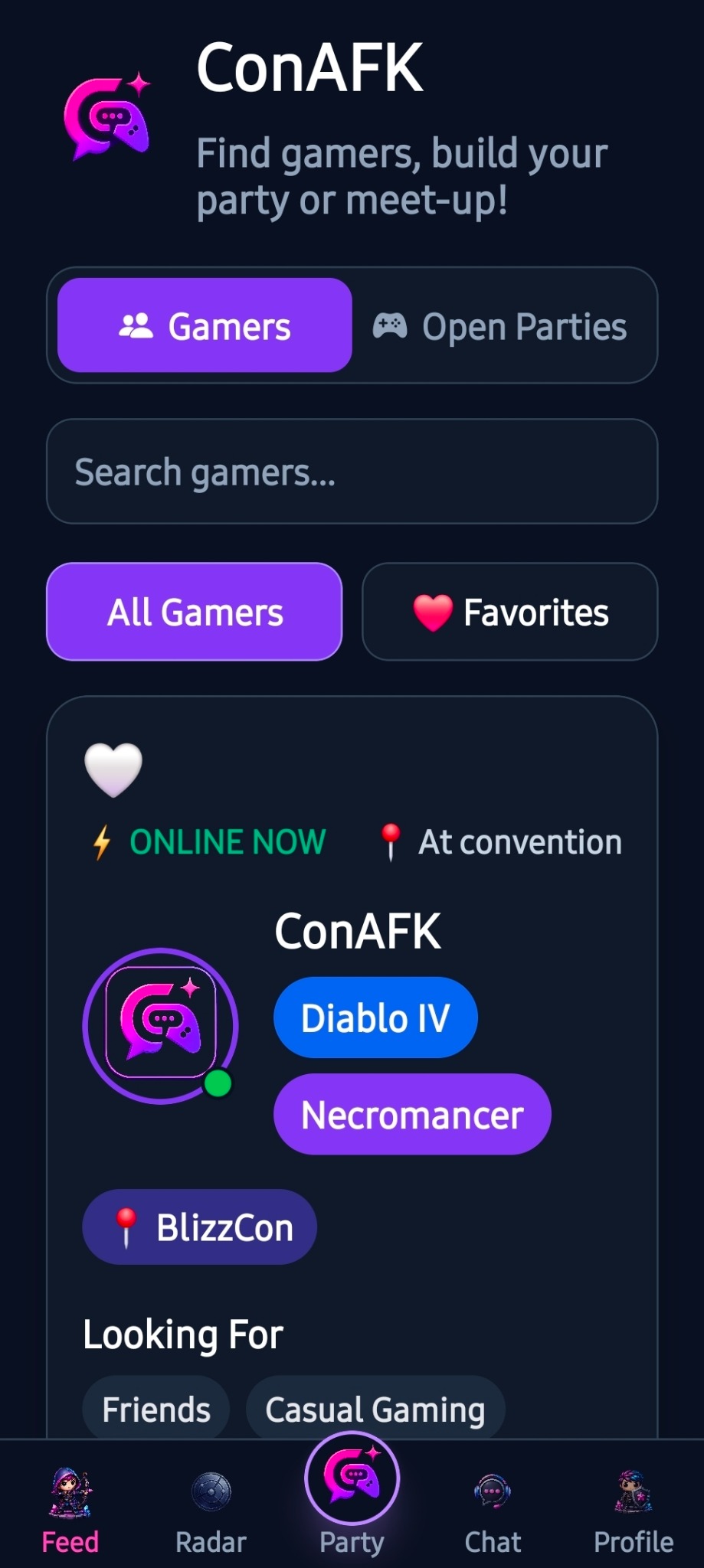 ConAFK nearby players screen